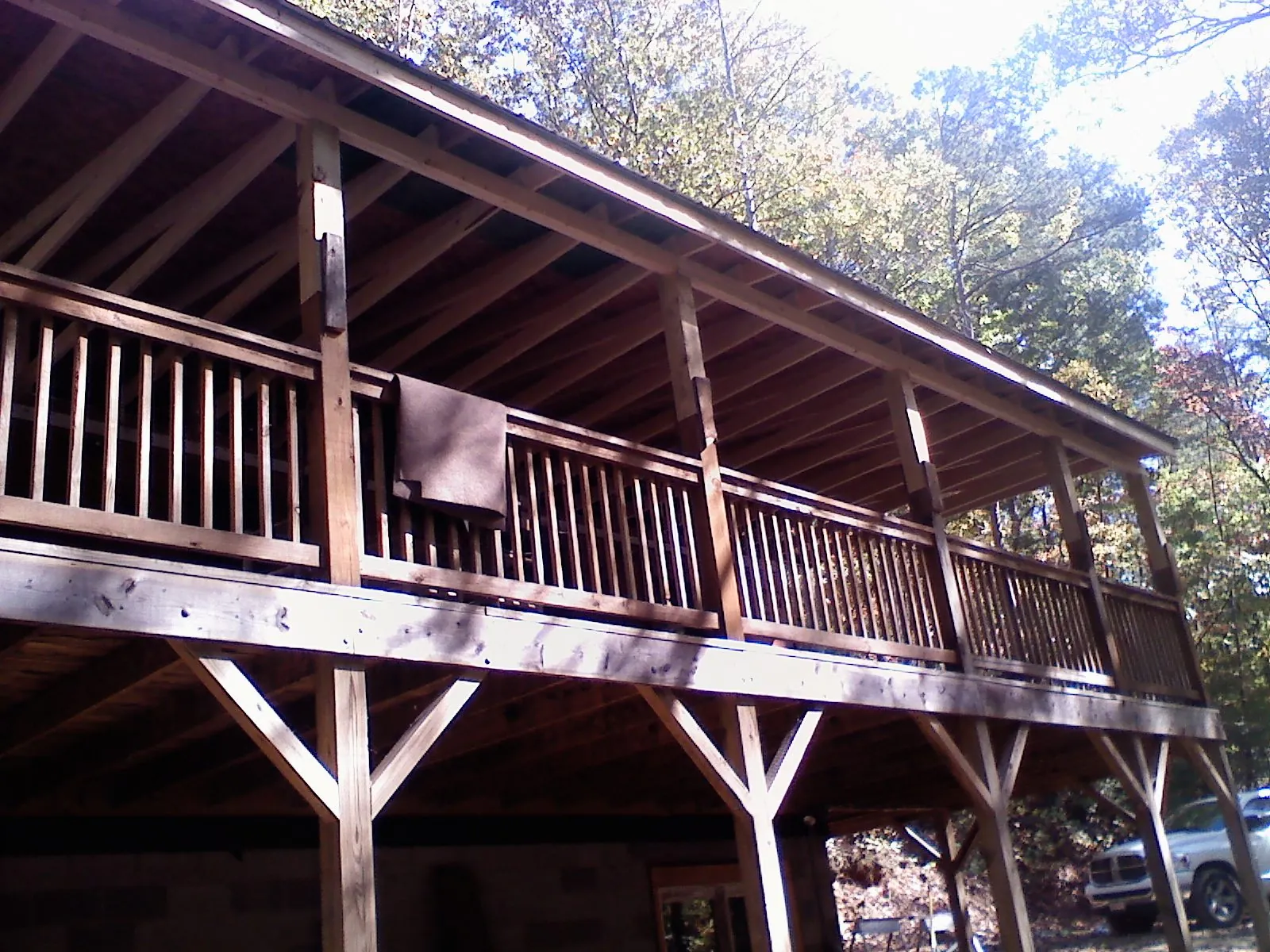 Timber framing under a new elevated porch and deck — Roof Leak Repair in Byesville by Roofing Brothers